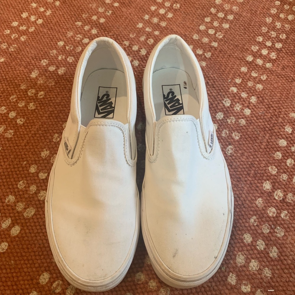 white slip on vans SIZE 10.5 WOMENS